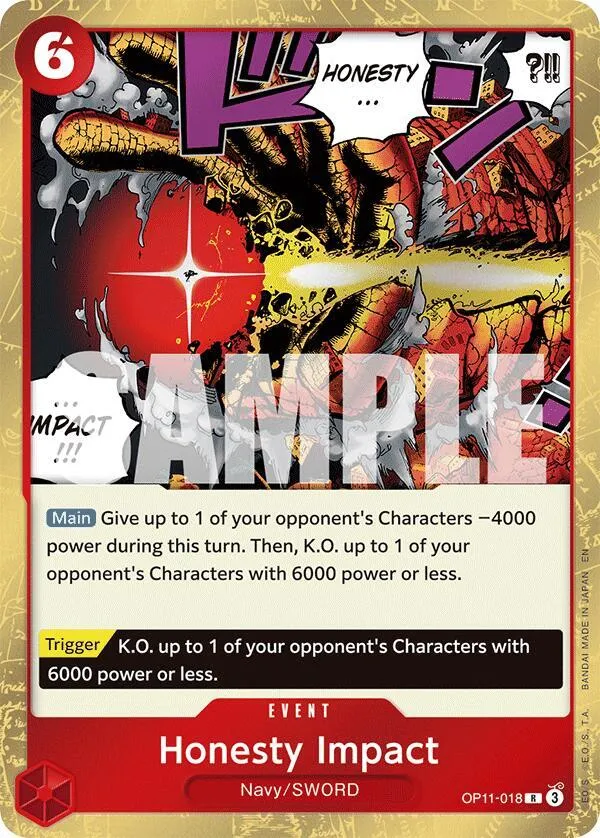 Honesty Impact — A Fist of Divine Speed — One Piece Card Game