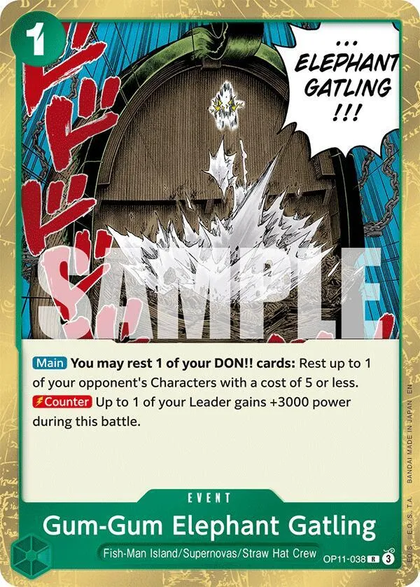 Gum-Gum Elephant Gatling — A Fist of Divine Speed — One Piece Card Game
