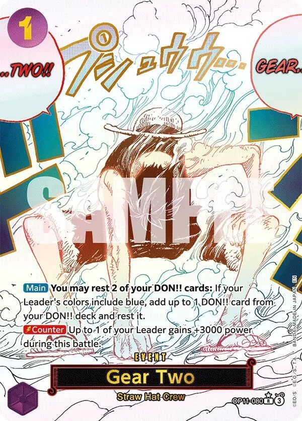 Gear Two (OP11-080) — A Fist of Divine Speed — One Piece Card Game