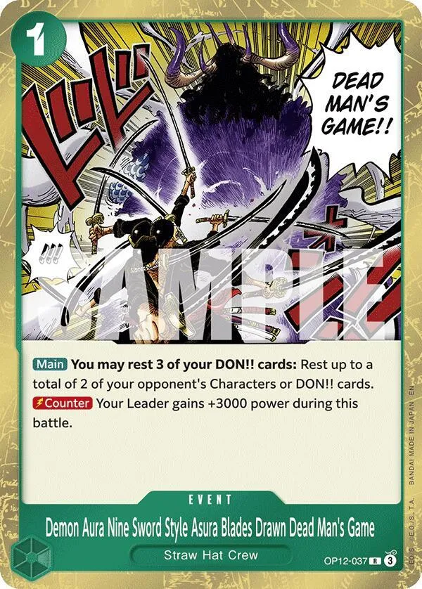 Demon Aura Nine Sword Style Asura Blades Drawn Dead Man's Game — Legacy of the Master — One Piece Card Game
