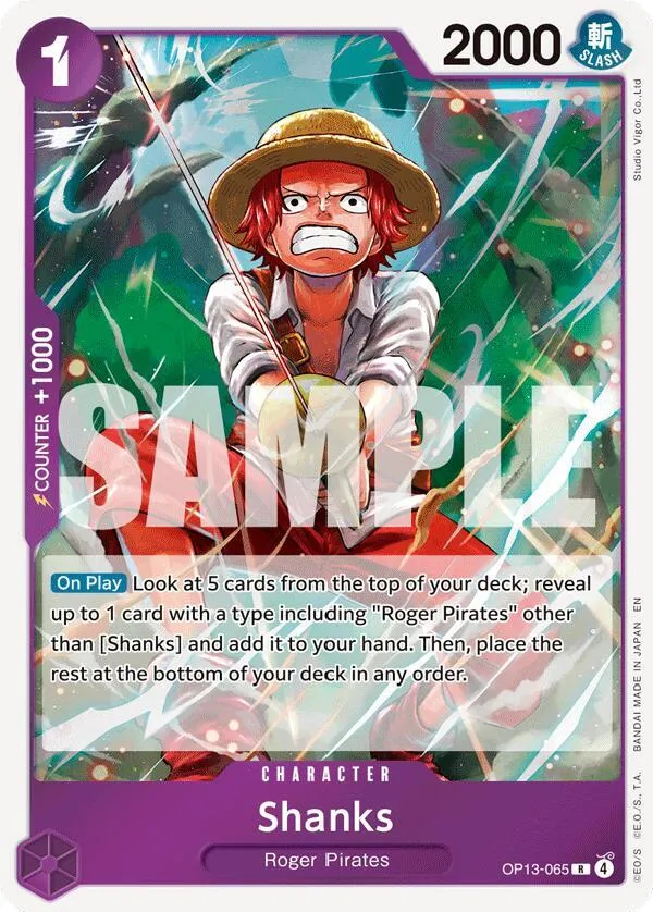 Shanks (065) — Carrying On His Will — One Piece Card Game