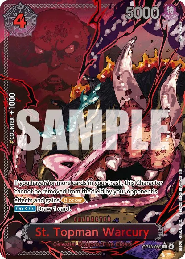 St. Topman Warcury (Parallel) — Carrying On His Will — One Piece Card Game