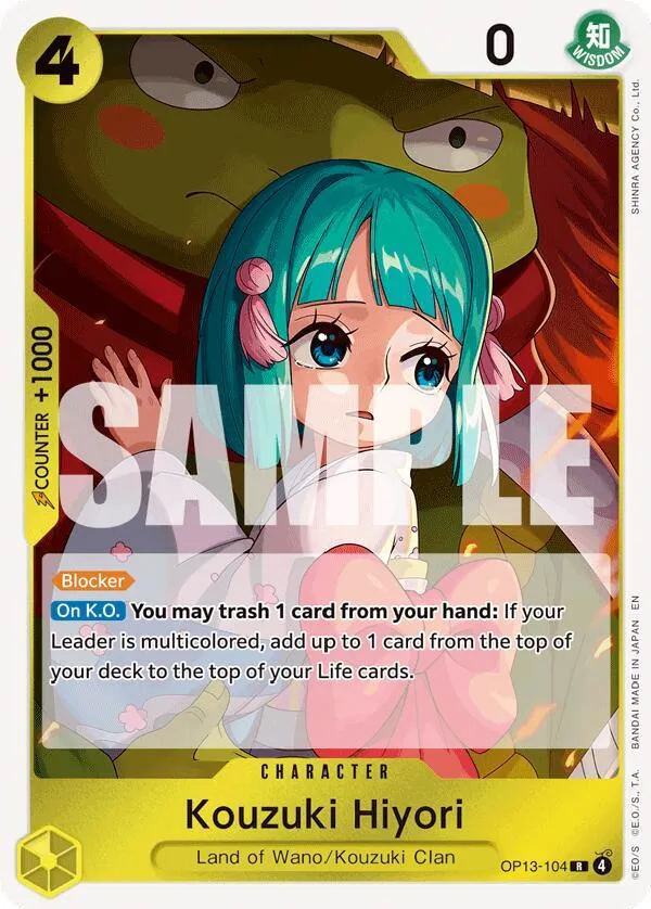 Kouzuki Hiyori — Carrying On His Will — One Piece Card Game