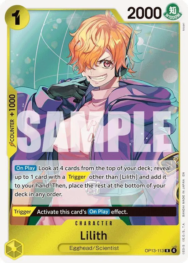 Lilith — Carrying On His Will — One Piece Card Game