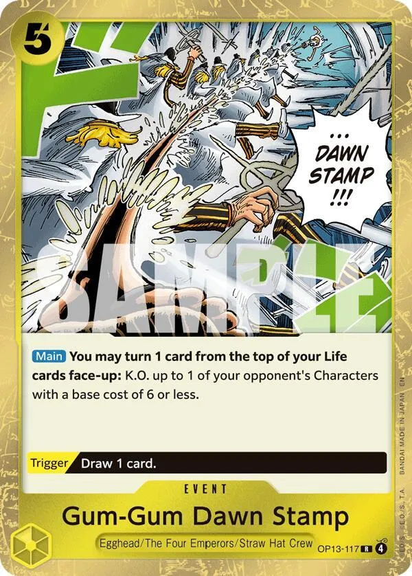 Gum-Gum Dawn Stamp — Carrying On His Will — One Piece Card Game