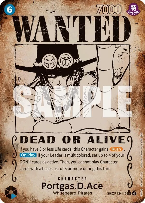 Portgas.D.Ace (119) (Wanted Poster) — Carrying On His Will — One Piece Card Game