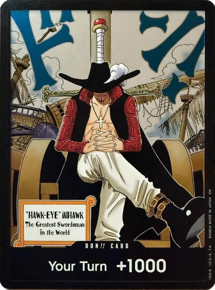 DON!! Card (Dracule Mihawk) — The Azure Sea's Seven — One Piece Card Game