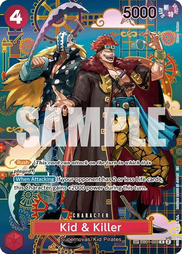 Kid & Killer - EB01-003 (SP) from The Azure Sea's Seven - One Piece Card Game