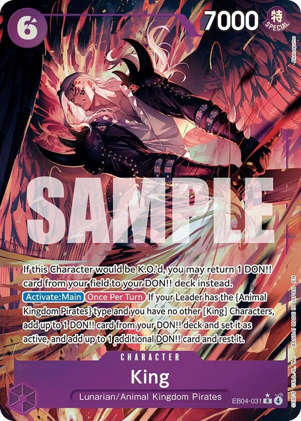 King (Alternate Art) — The Azure Sea's Seven — One Piece Card Game