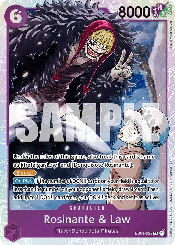 Rosinante & Law — The Azure Sea's Seven — One Piece Card Game