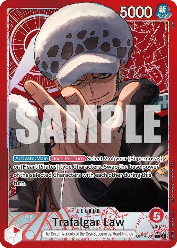 Trafalgar Law (OP14-001) — The Azure Sea's Seven — One Piece Card Game