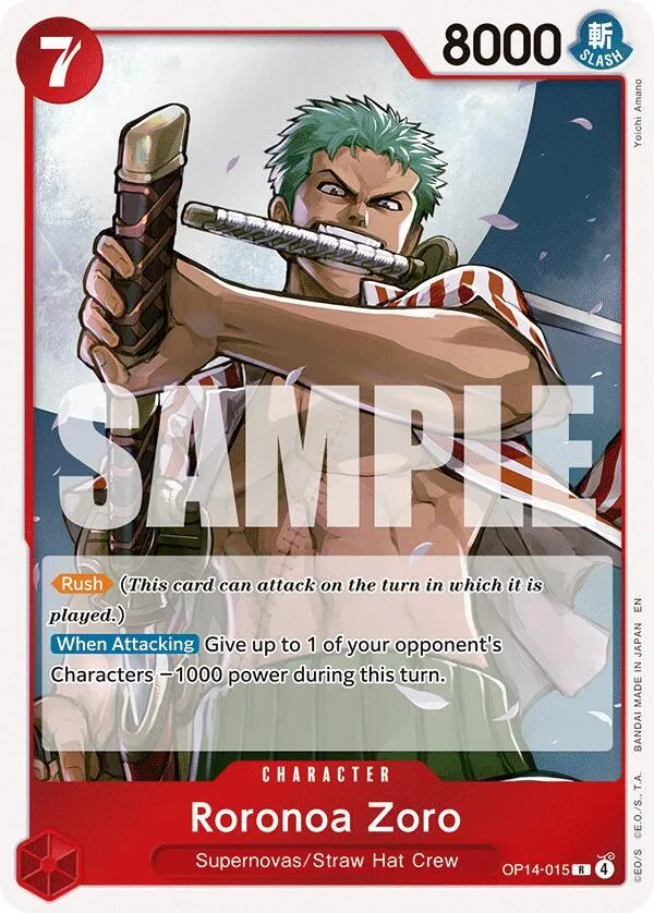 Roronoa Zoro - OP14-015 — The Azure Sea's Seven — One Piece Card Game