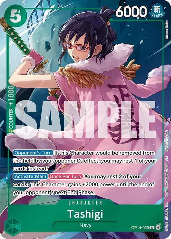 Tashigi (Dash Pack) — The Azure Sea's Seven — One Piece Card Game