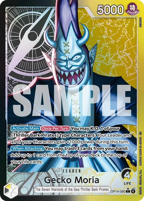 Gecko Moria (OP14-080) — The Azure Sea's Seven — One Piece Card Game