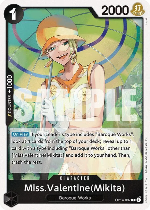 Miss.Valentine(Mikita) — The Azure Sea's Seven — One Piece Card Game