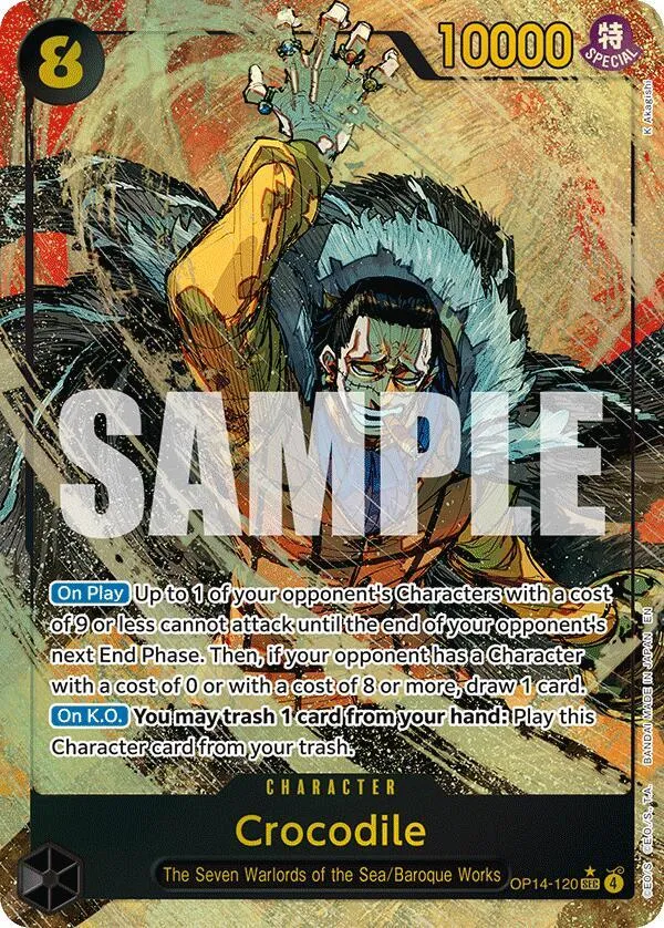 Crocodile - OP14-120 (Alternate Art) — The Azure Sea's Seven — One Piece Card Game