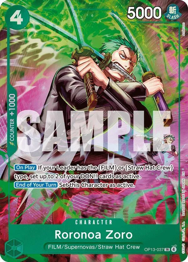 Roronoa Zoro (OP13-037) — Adventure on Kami's Island — One Piece Card Game