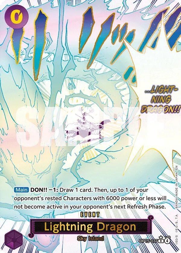 Lightning Dragon (Alternate Art) — Adventure on Kami's Island — One Piece Card Game