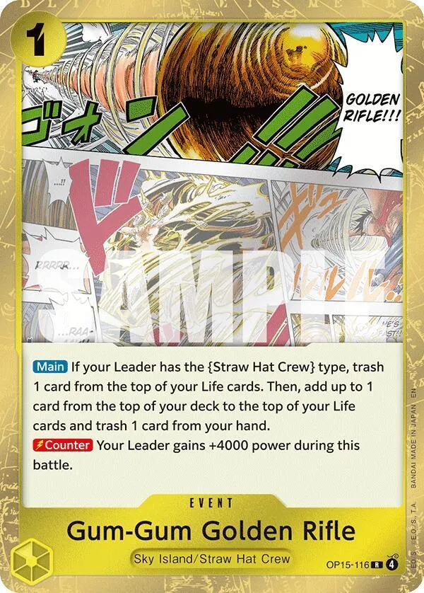 Gum-Gum Golden Rifle — Adventure on Kami's Island — One Piece Card Game