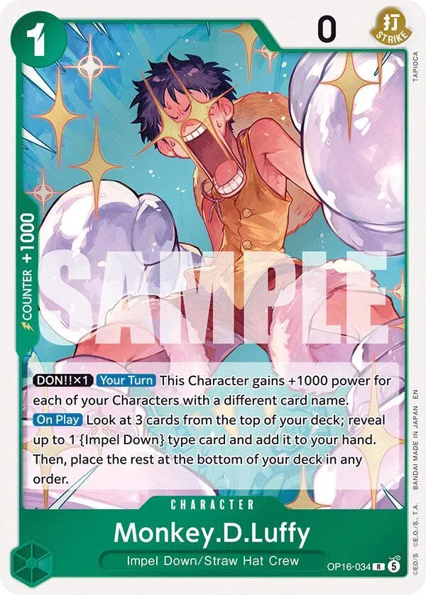 Monkey.D.Luffy (034) — The Time of Battle — One Piece Card Game