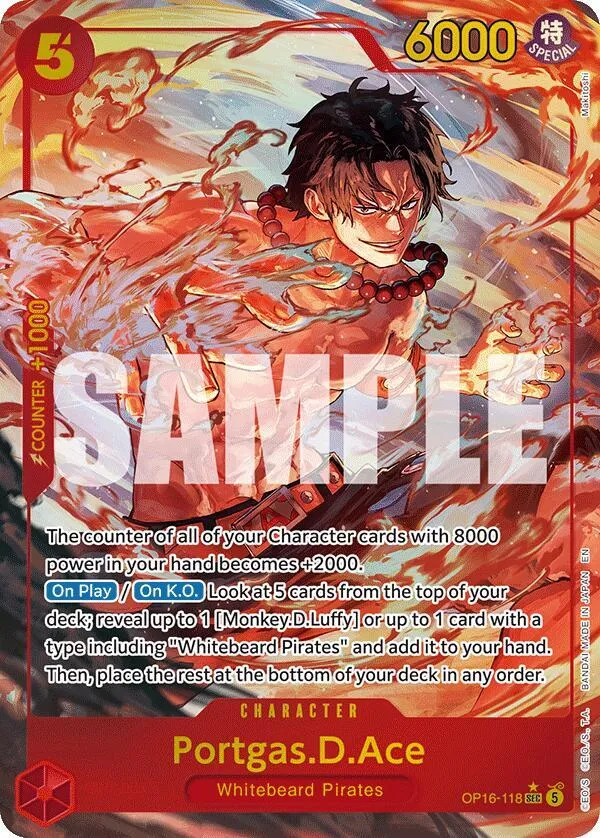 Portgas.D.Ace (118) (Alternate Art) — The Time of Battle — One Piece Card Game