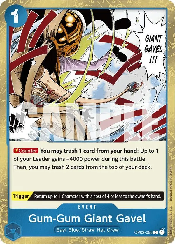 Gum-Gum Giant Gavel (Jolly Roger Foil) — Premium Booster -The Best- — One Piece Card Game