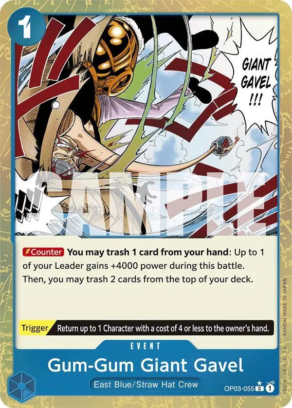 Gum-Gum Giant Gavel (Textured Foil) — Premium Booster -The Best- — One Piece Card Game