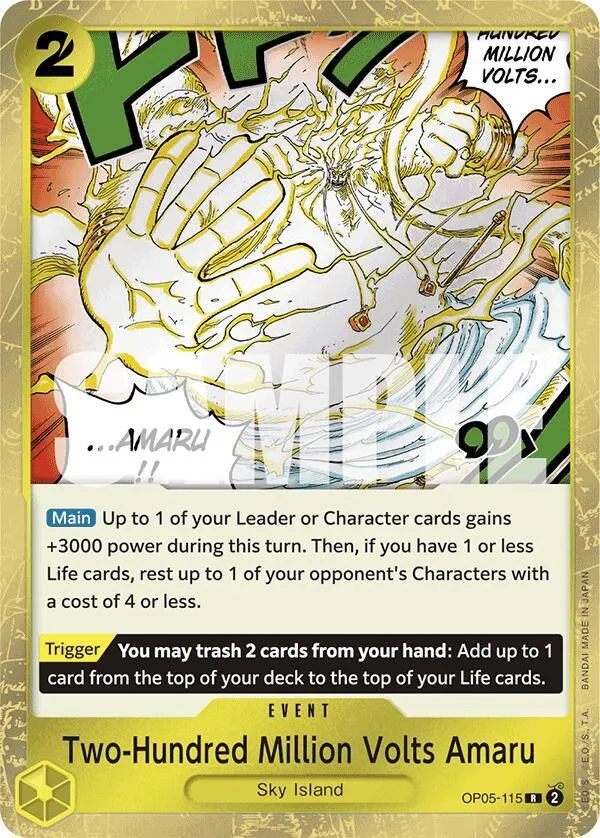Two-Hundred Million Volts Amaru (Jolly Roger Foil) — Premium Booster -The Best- — One Piece Card Game