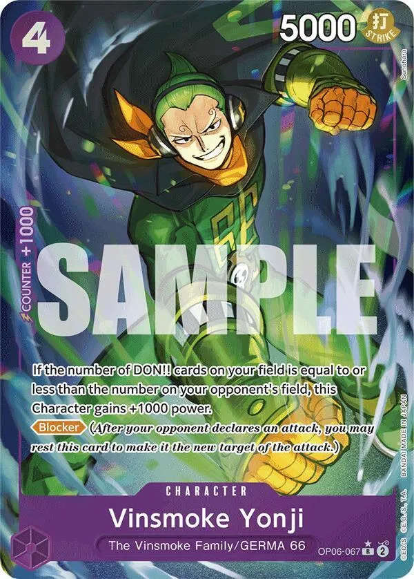Vinsmoke Yonji (OP06-067) (Full Art) — Premium Booster -The Best- — One Piece Card Game