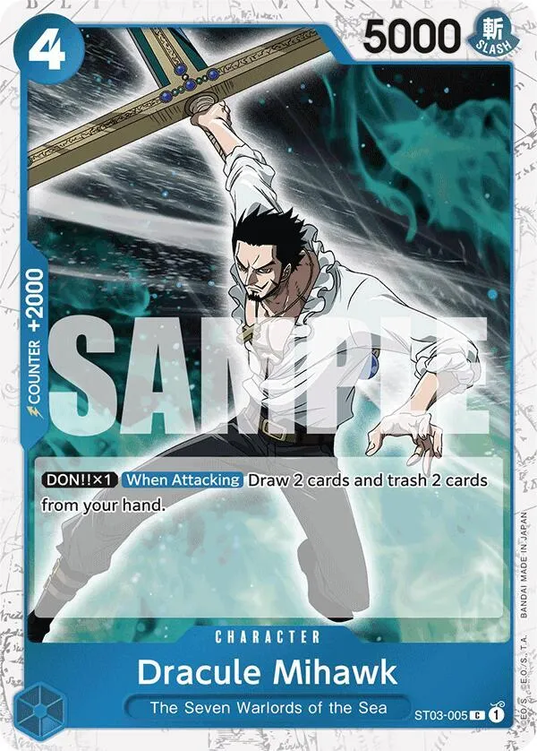 Dracule Mihawk (ST03-005) (Jolly Roger Foil) — Premium Booster -The Best- — One Piece Card Game