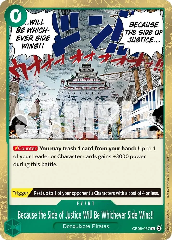 Because the Side of Justice Will Be Whichever Side Wins!! (Reprint) — Premium Booster -The Best- Vol. 2 — One Piece Card Game