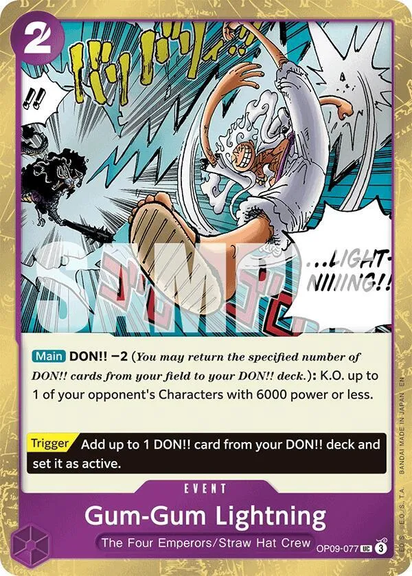 Gum-Gum Lightning (Pirate Foil) — Premium Booster -The Best- Vol. 2 — One Piece Card Game