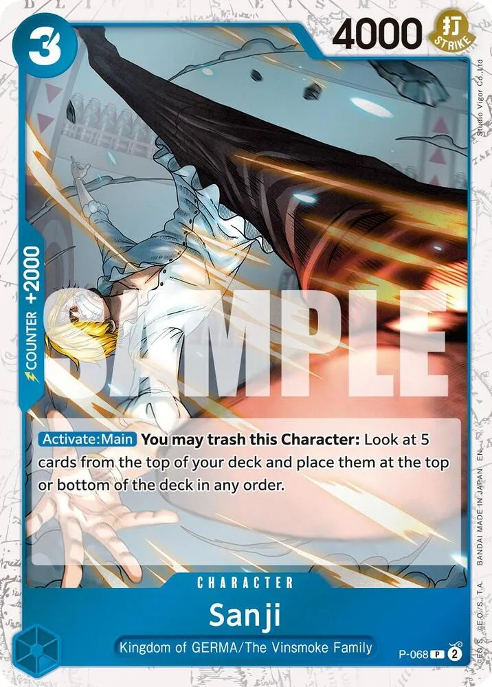 Sanji - P-068 (Pirate Foil) — Premium Booster -The Best- Vol. 2 — One Piece Card Game