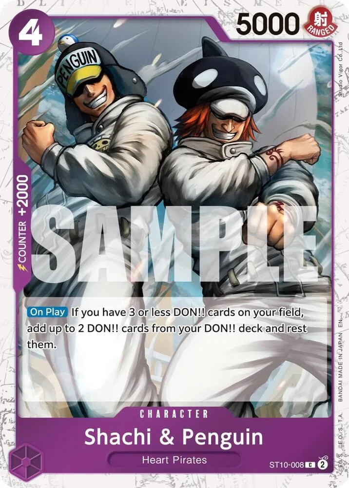 Shachi & Penguin (Pirate Foil) — Premium Booster -The Best- Vol. 2 — One Piece Card Game