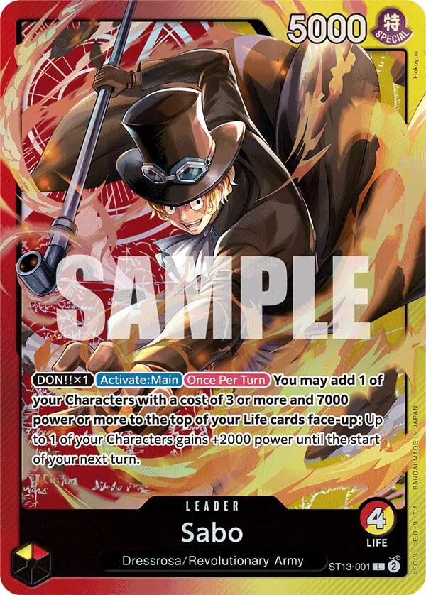 Sabo (001) — ST-13: Ultra Deck The Three Brothers — One Piece Card Game