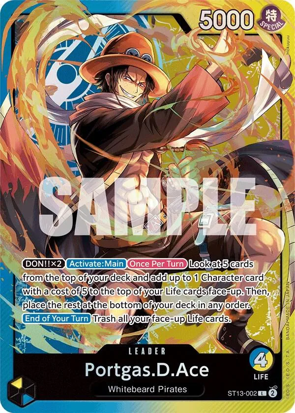 Portgas.D.Ace (002) — ST-13: Ultra Deck The Three Brothers — One Piece Card Game