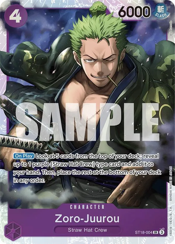 Zoro-Juurou (ST18-004) — ST-18: Starter Deck 18 PURPLE Monkey.D.Luffy — One Piece Card Game