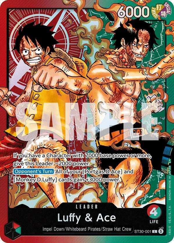 Luffy & Ace — ST-30: Starter Deck 30 EX Luffy & Ace — One Piece Card Game