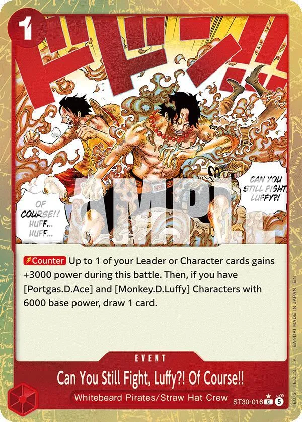 Can You Still Fight, Luffy?! Of Course!! (Parallel) — ST-30: Starter Deck 30 EX Luffy & Ace — One Piece Card Game