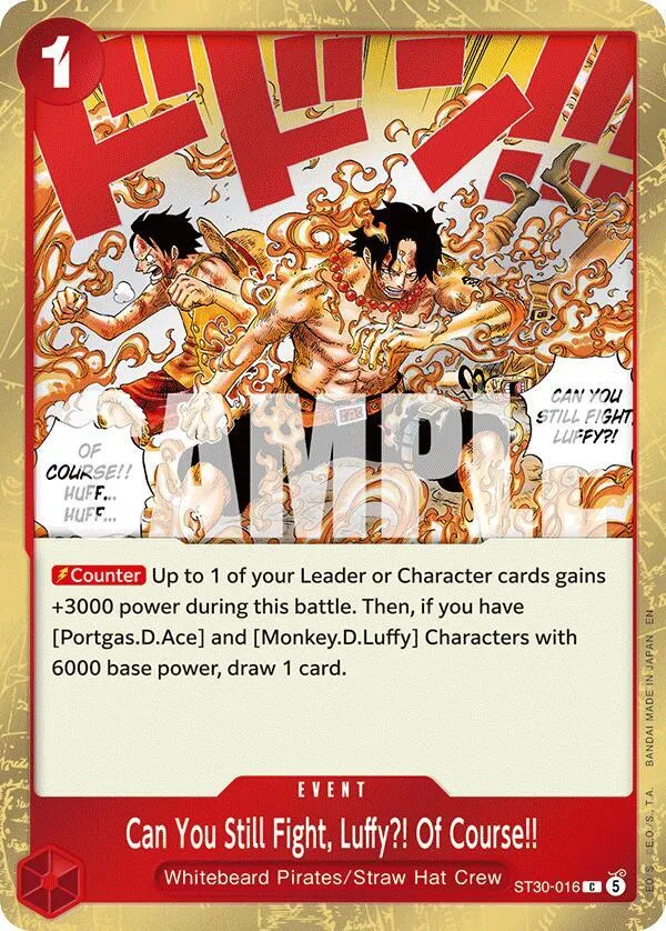 Can You Still Fight, Luffy?! Of Course!! — ST-30: Starter Deck 30 EX Luffy & Ace — One Piece Card Game