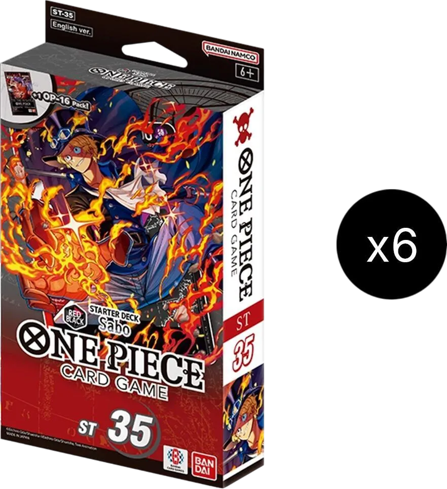 Starter Deck 35 : Sabo (Red/Black) Display — ST-35: Starter Deck 35 RED/BLACK Sabo — One Piece Card Game