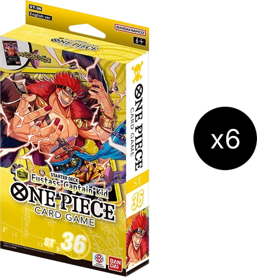 Starter Deck 36 : Eustass "Captain" Kid (Yellow) Display from ST-36: Starter Deck 36 YELLOW Eustass"Captain"Kid - One Piece Card Game