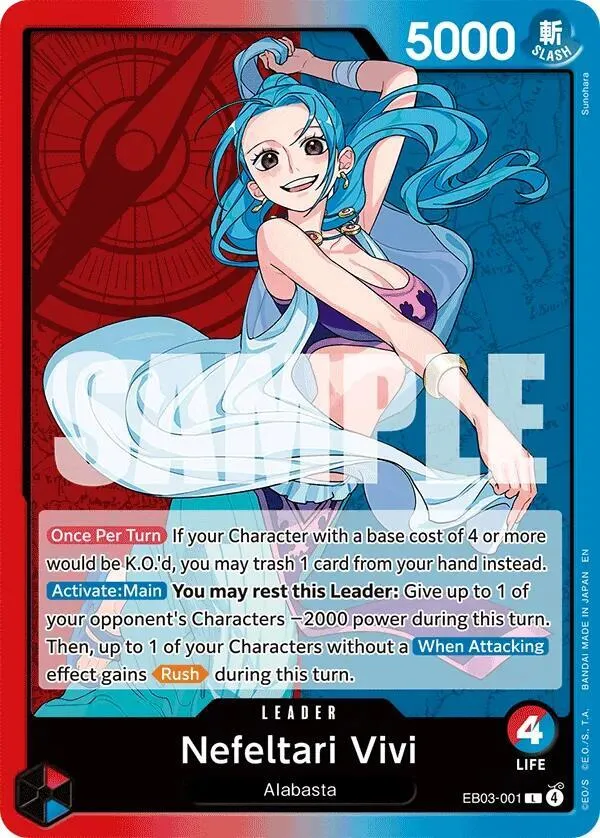 Nefeltari Vivi (001) — Extra Booster: One Piece Heroines Edition — One Piece Card Game