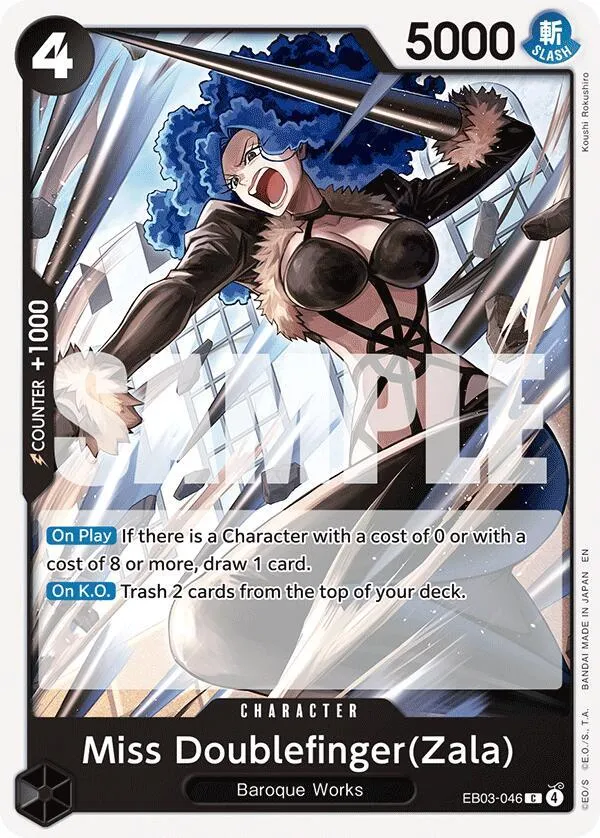 Miss Doublefinger(Zala) (EB03-046) — Extra Booster: One Piece Heroines Edition — One Piece Card Game