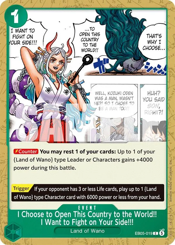 I Choose to Open This Country to the World!! I Want to Fight on Your Side!!! — Extra Booster: One Piece Heroines Edition Vol. 2 — One Piece Card Game