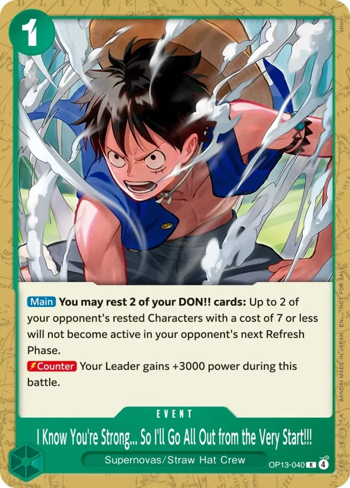 I Know You're Strong... So I'll Go All Out from the Very Start!!! (Tournament Pack 2026 Vol. 4) — One Piece Promotion Cards — One Piece Card Game