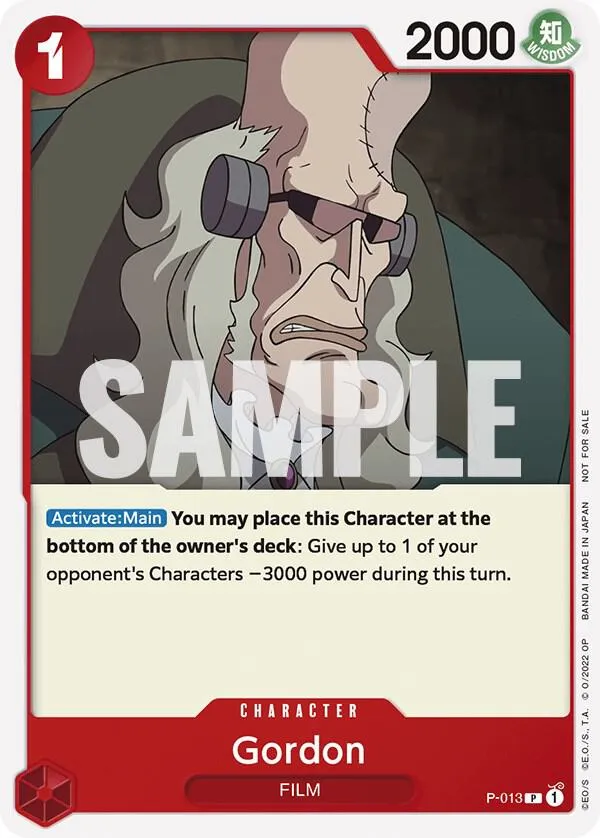 Gordon (One Piece Film Red) — One Piece Promotion Cards — One Piece Card Game