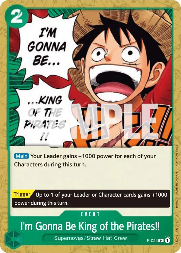 I'm Gonna Be King of the Pirates!! — One Piece Promotion Cards — One Piece Card Game