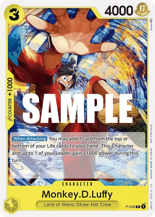 Monkey.D.Luffy (Pre-Release Tournament) — One Piece Promotion Cards — One Piece Card Game