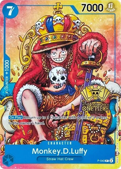 Monkey.D.Luffy (2nd Anniversary Stamped Promo) from One Piece Promotion Cards - One Piece Card Game